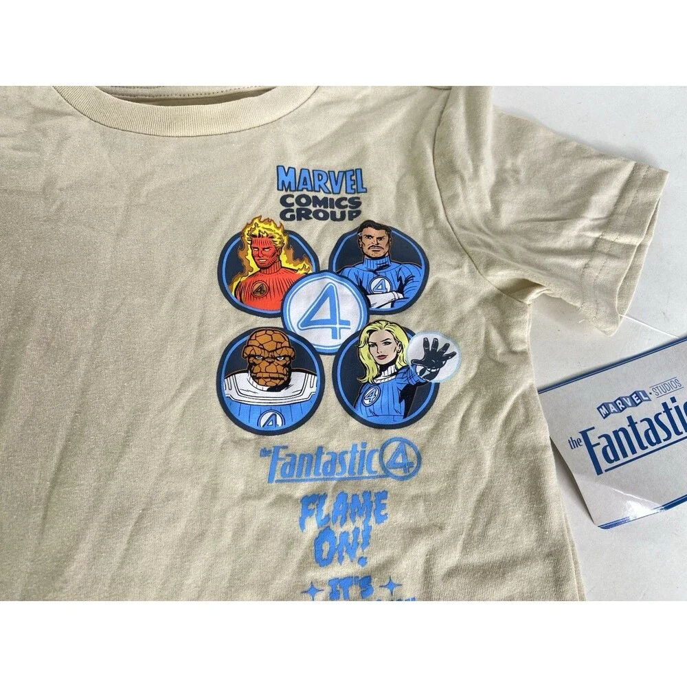 Marvel Comics Fantastic 4 Tee T-Shirt Short Sleeve Kids Boys Size 5
